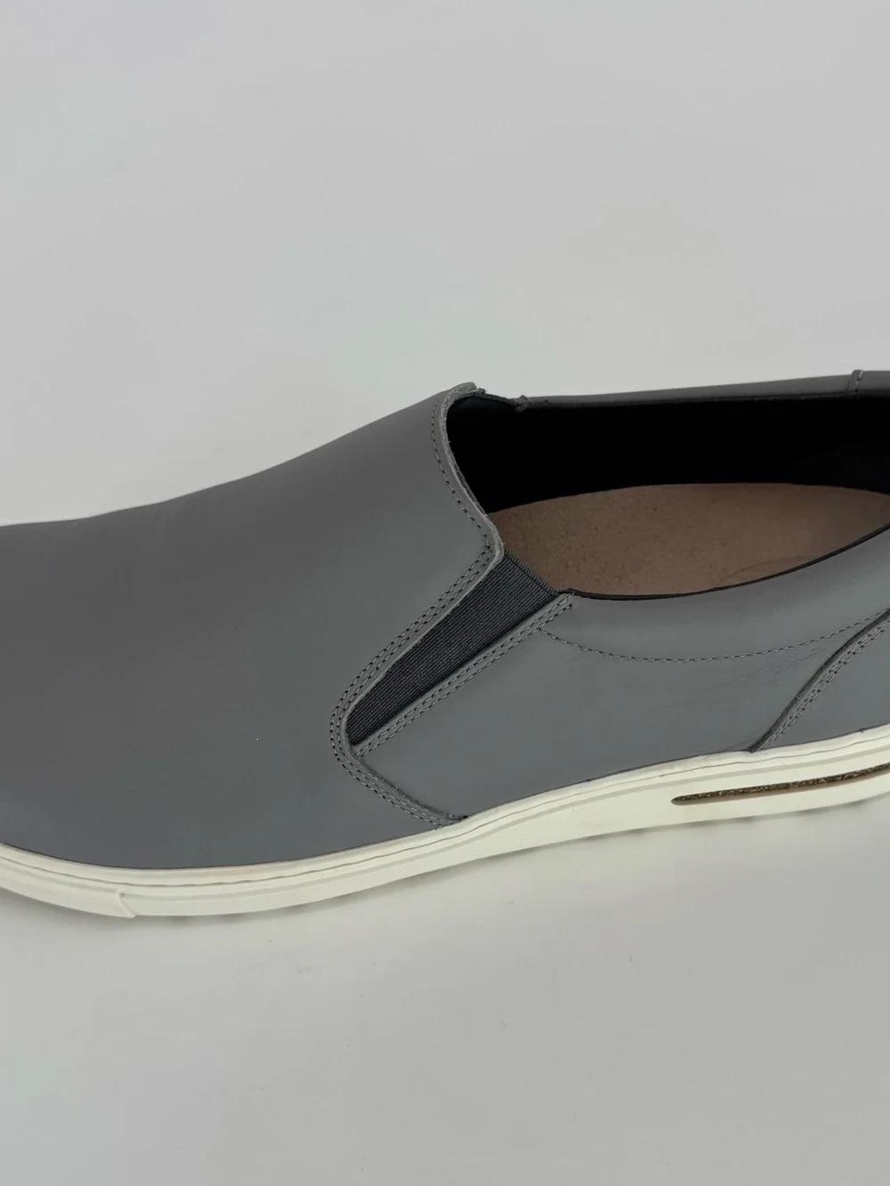 Birkenstock Men's Slip-On Loafer - Gray Leather Size 10.5